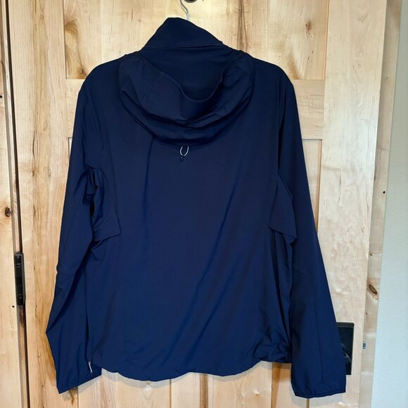 New RLX Ralph Lauren Golf Men's Wicking Full Zip Jacket M Navy $248 Stow Hood - Picture 2 of 14